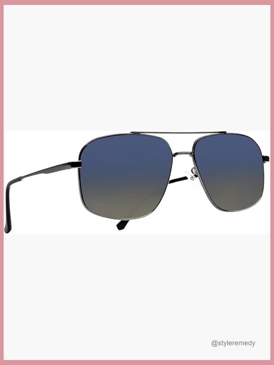 Metal Frame Polarized Sunglasses UV400 Protection Oversize Aviator main image 4